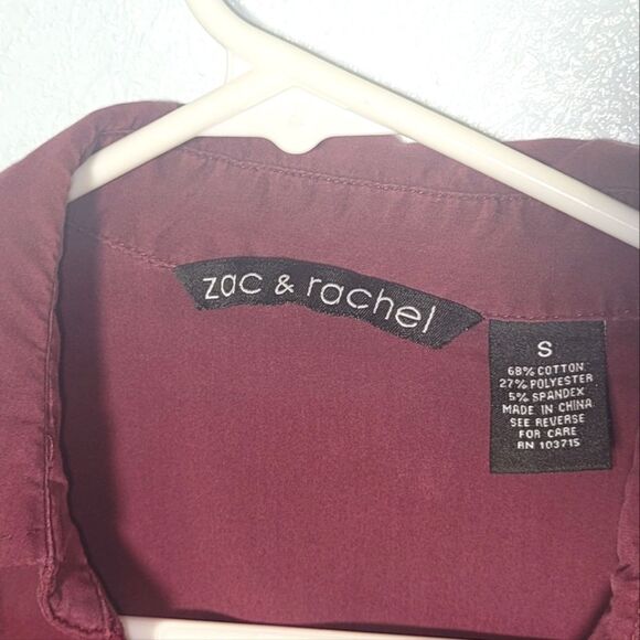 Zac & Rachel Women's Size Small Burgundy Shirt - Picture 2 of 6